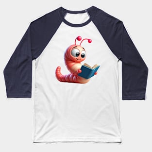 Cute Bookworm Baseball T-Shirt